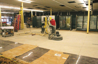 Concrete floor during construction