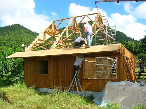 Bamboo house construction